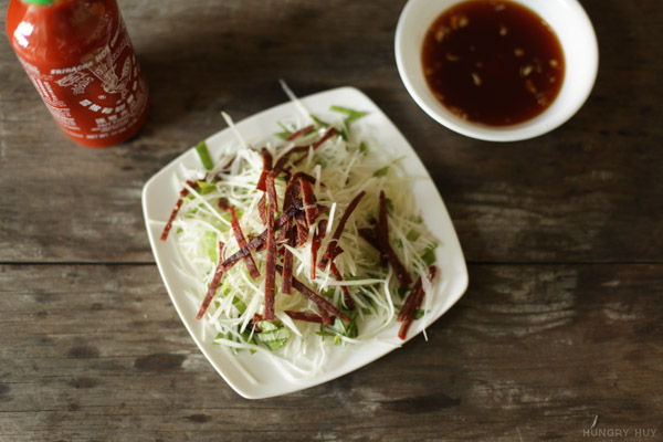 Viet green papaya salad with dressing