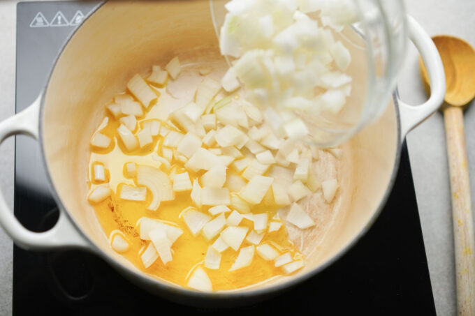 sauteing onions in ghee