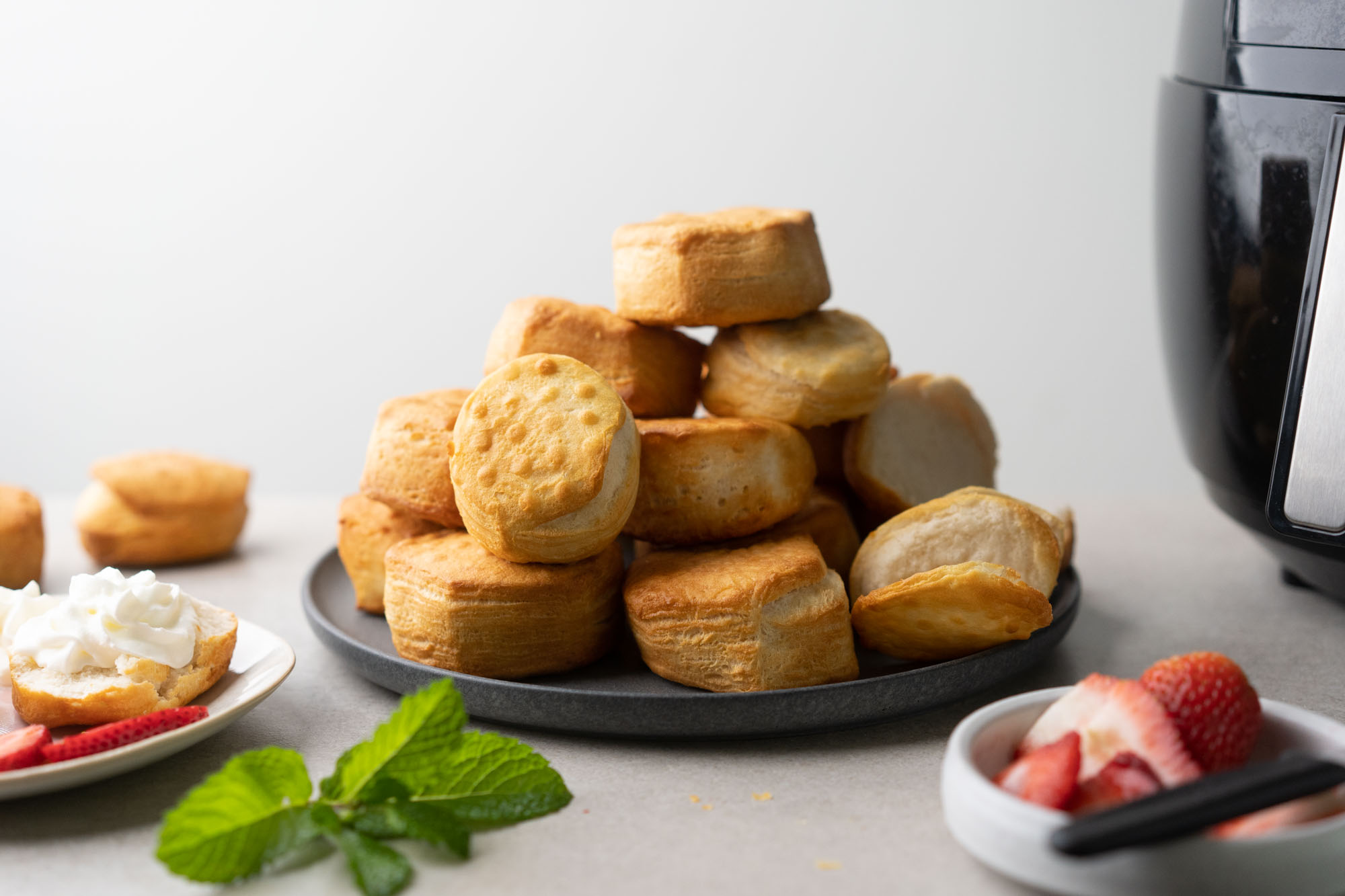 plate of air fryer biscuits