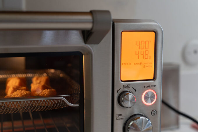 temperature and time set on Breville Air Fryer