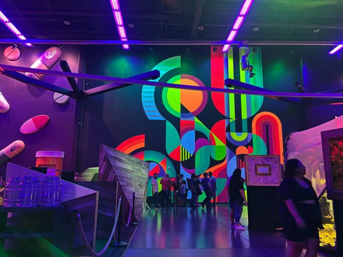 an exhibit at Area 15, Meow Wolf