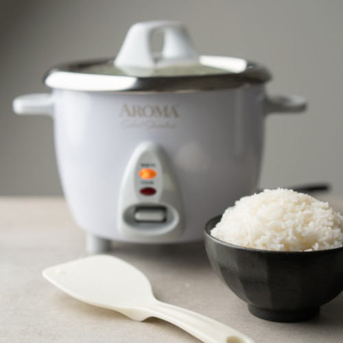 Aroma Pot-Style Rice Cooker and Food Steamer - Black/Silver, 1 ct