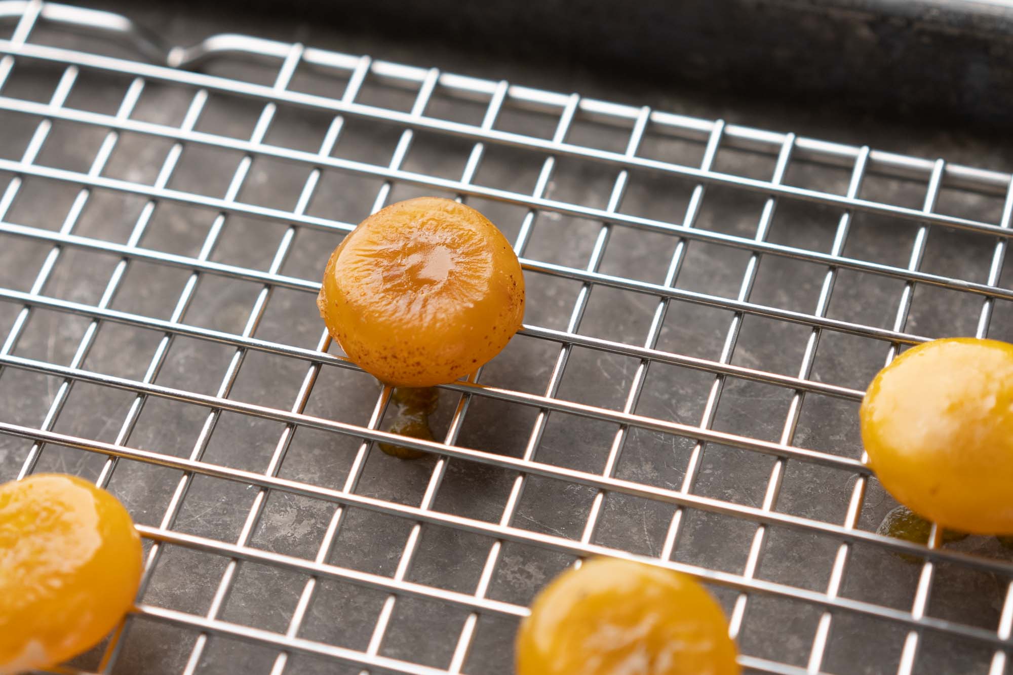 cured and baked egg yolks