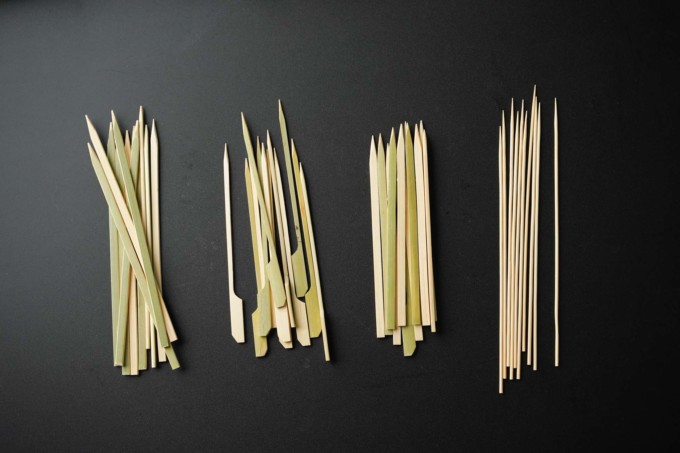 assortment of bamboo skewers