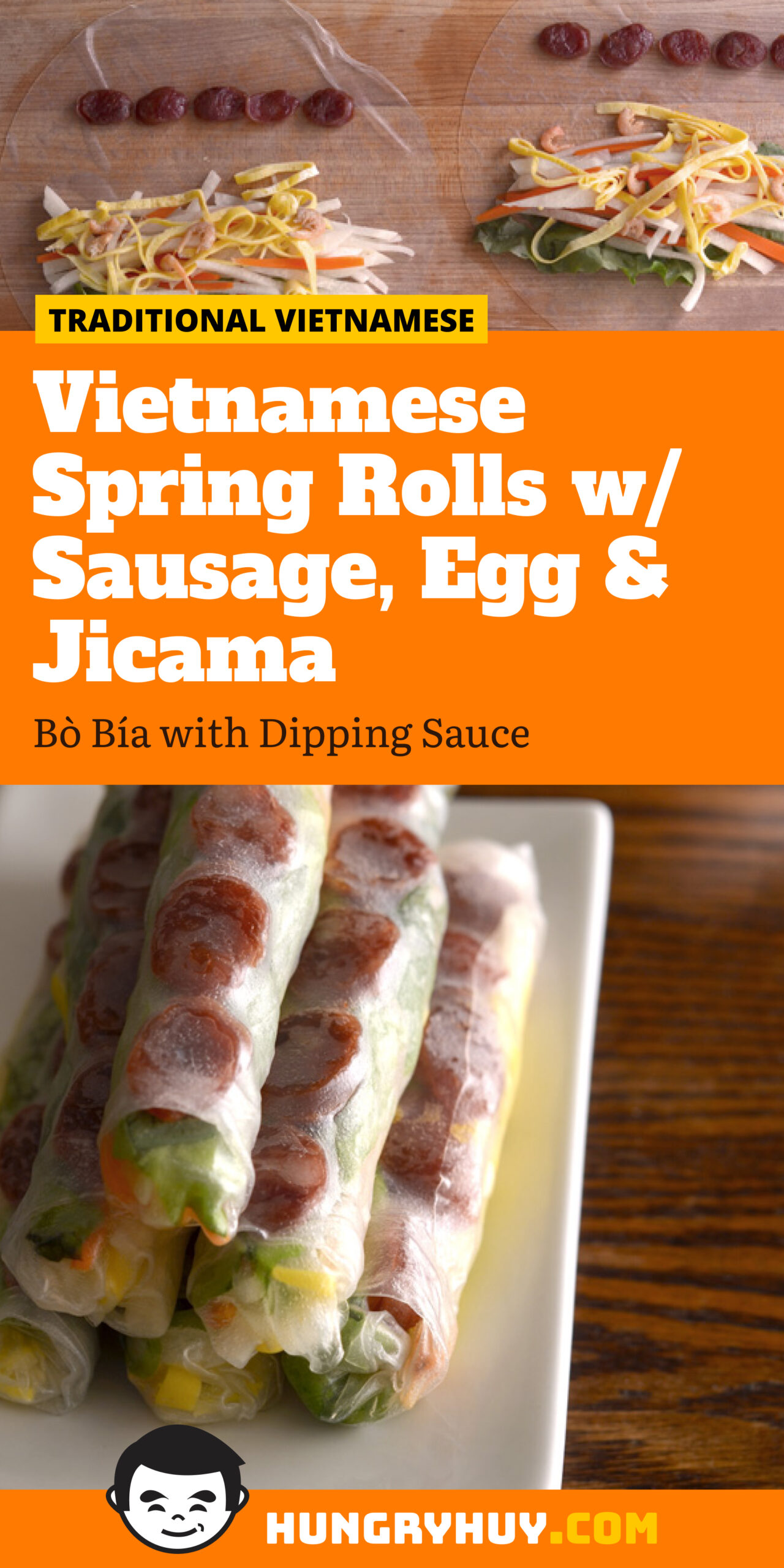 Vietnamese Spring Rolls Recipe (Bò Bía Recipe) Hungry Huy