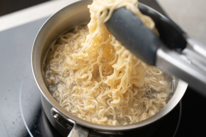boiled ramen noodles