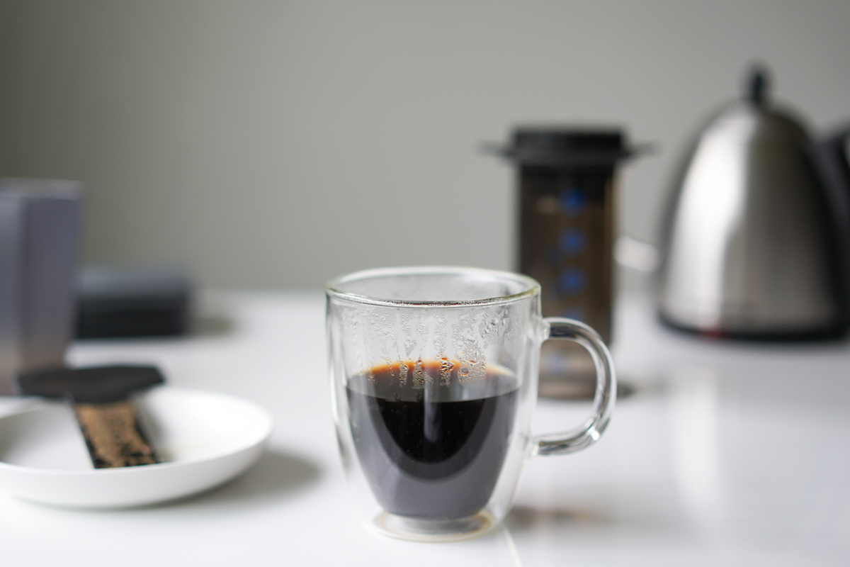 brewed Aeropress coffee