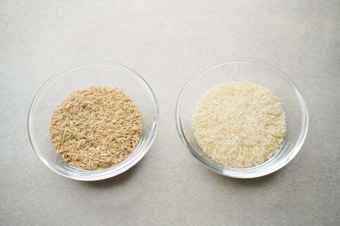 raw brown vs white basmati rice