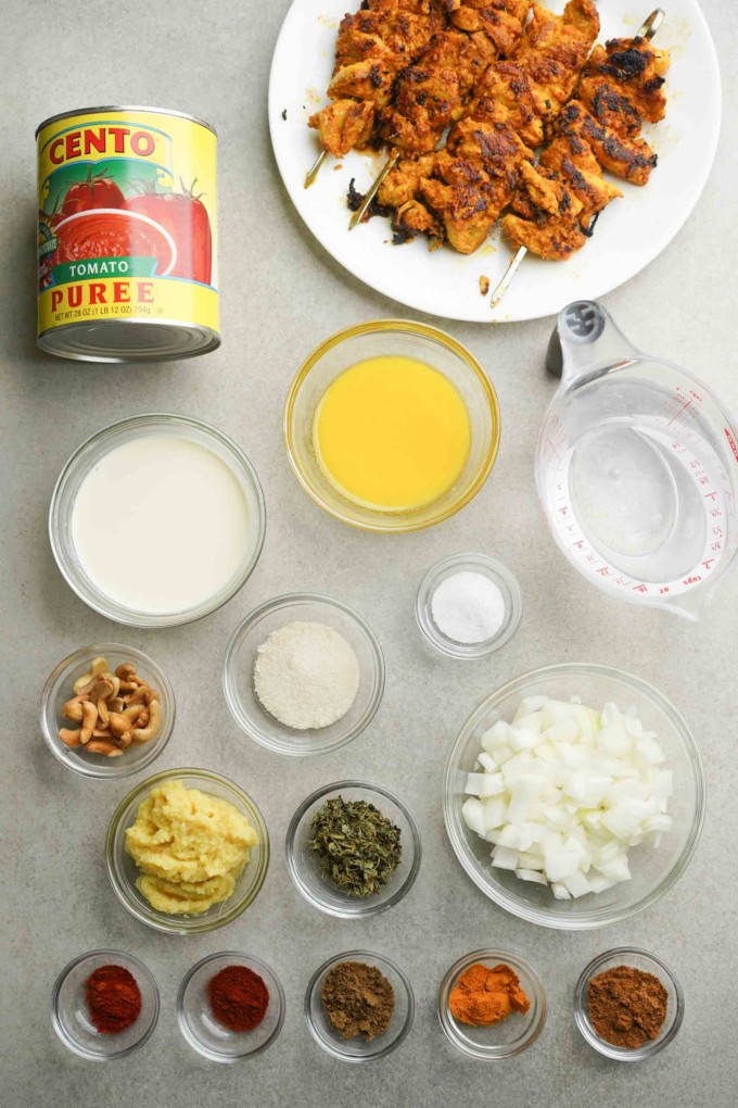 ingredients for butter chicken