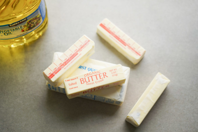 sticks of frozen butter