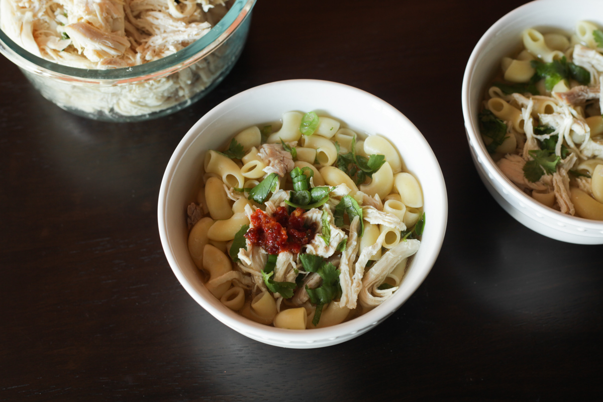 Viet chicken soup with macaroni