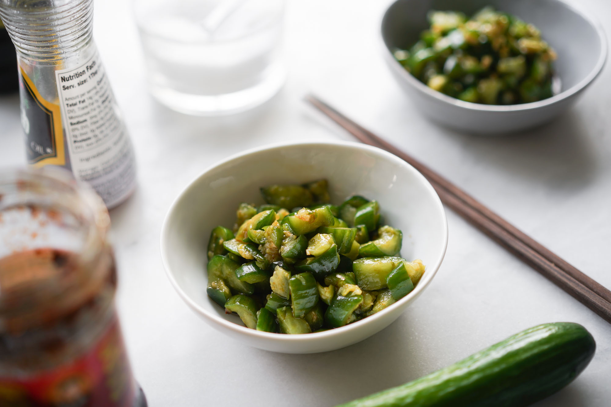 small plate of Chinese cucumber salad