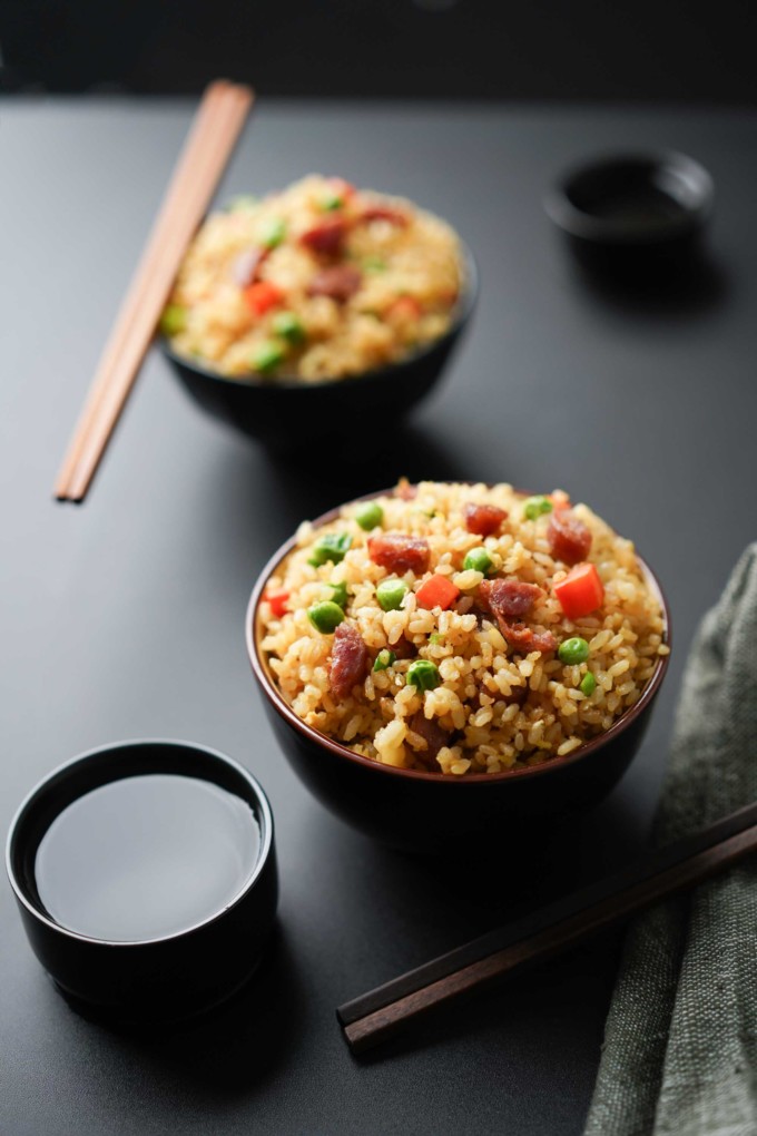 fried rice with Chinese sausages