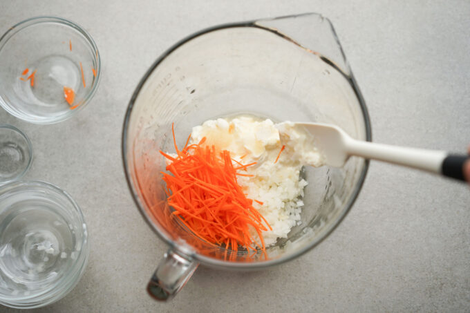 mixing dressing ingredients