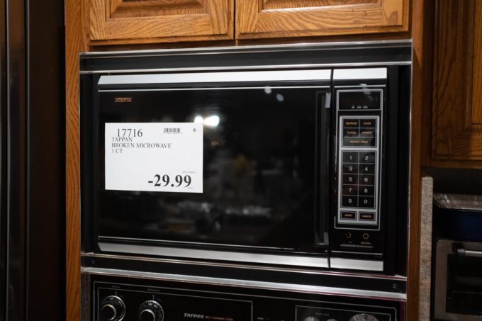 broken microwave price tag