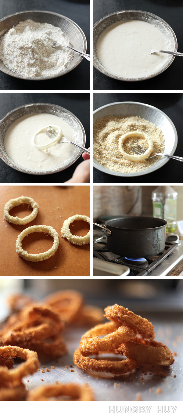 Easy & crispy onion rings, step by step | HungryHuy.com