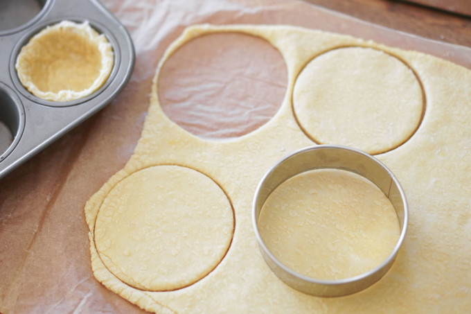 cutting out dough circles
