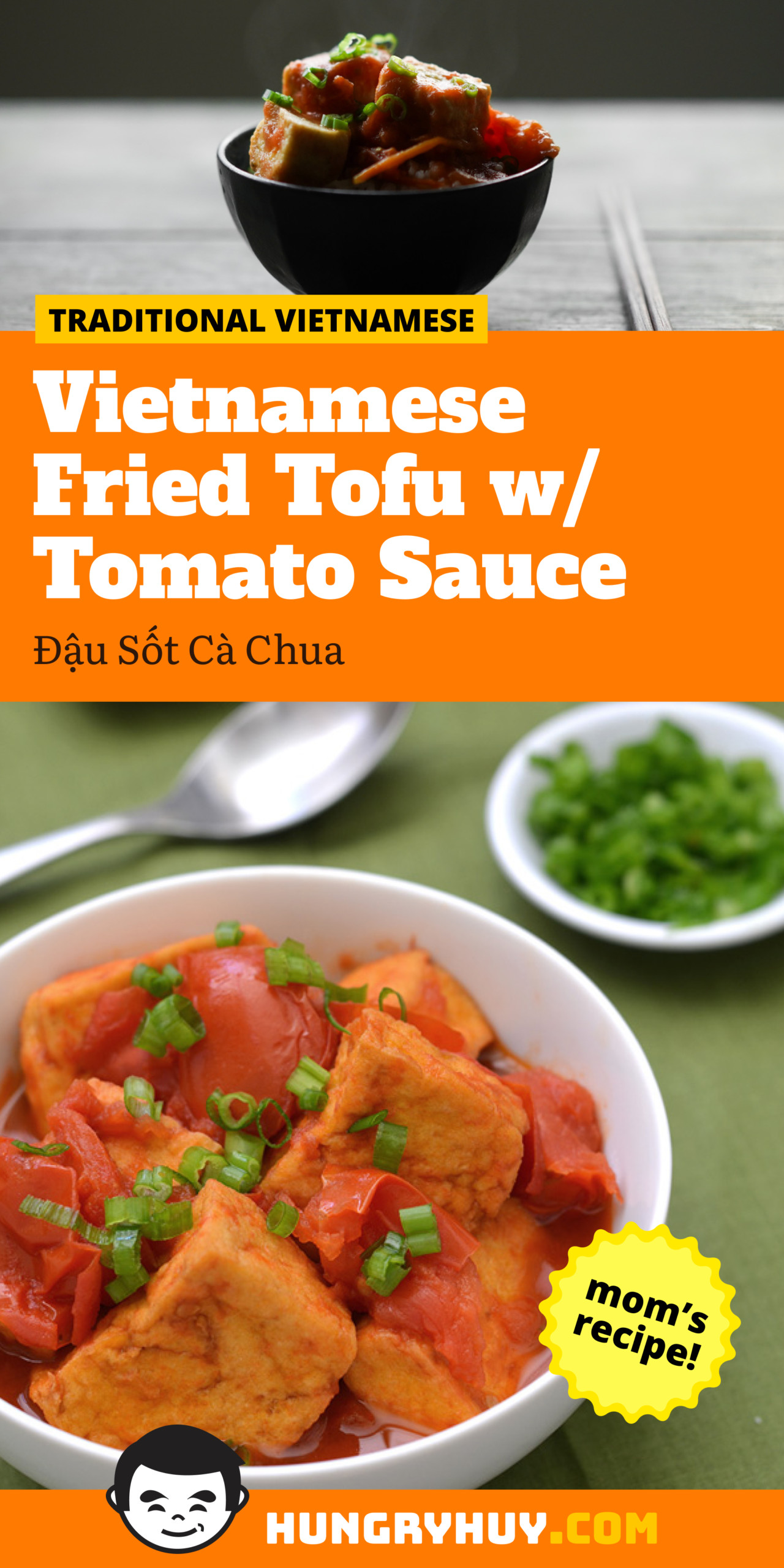 Vietnamese Fried Tofu w/ Tomato Sauce (Đậu Sốt Cà Chua) - Hungry Huy