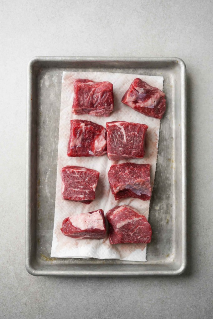 cut chunks of boneless beef short rib