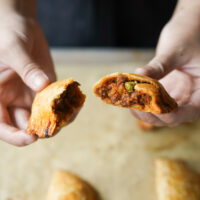 Filipino beef empanadas closeup