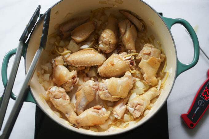 browning chicken in cast iron