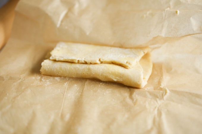 folded dough before rolling