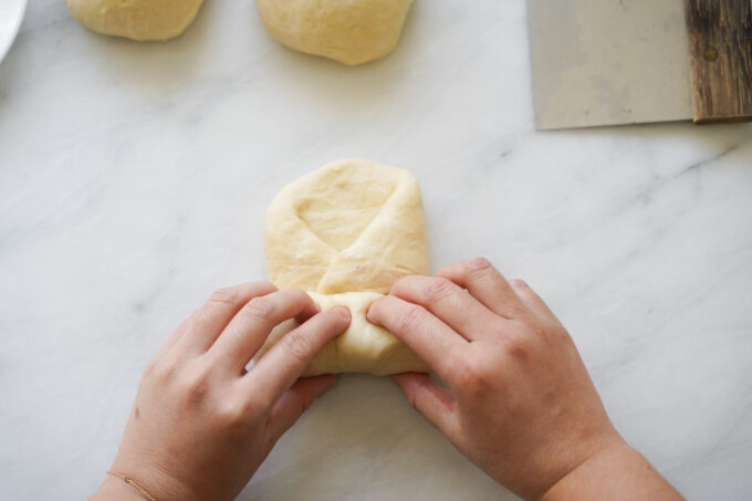 folding and rolling dough