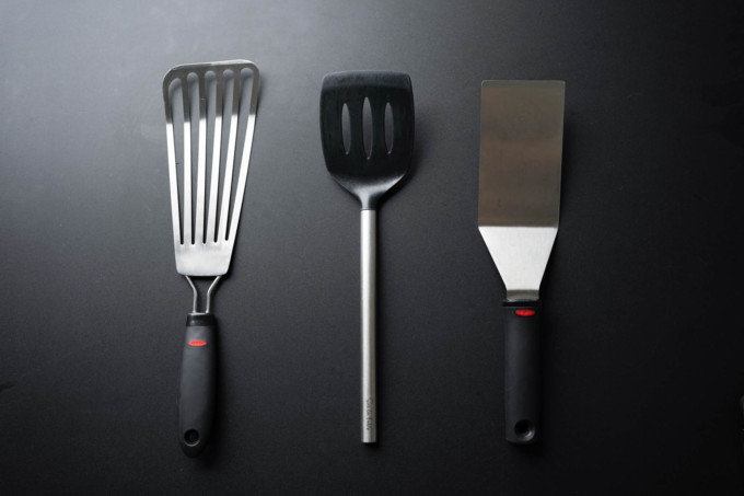 metal and silicone food turners