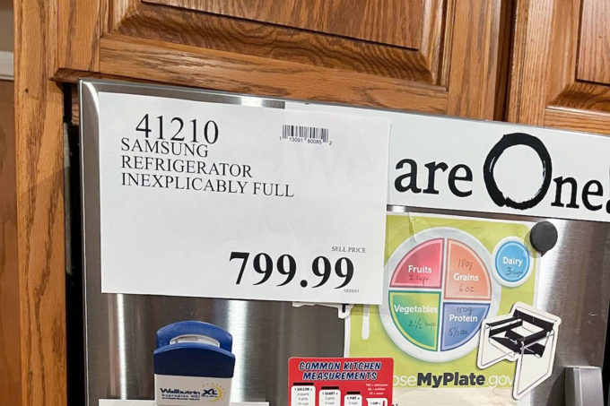 fridge price tag
