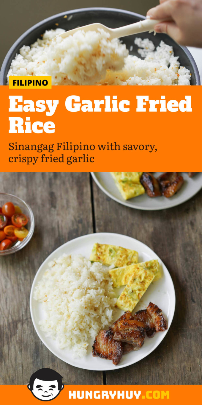 garlic rice Pinterest image
