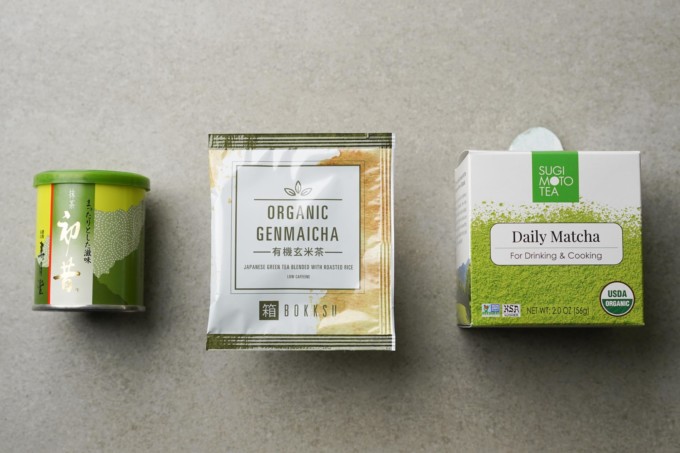 3 brands of green tea