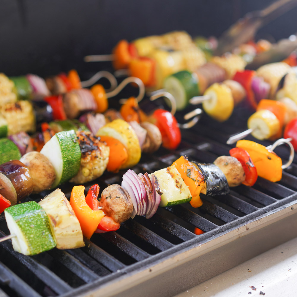 Veggie Kabobs (Grilled Vegetable Skewers) - Hungry Huy