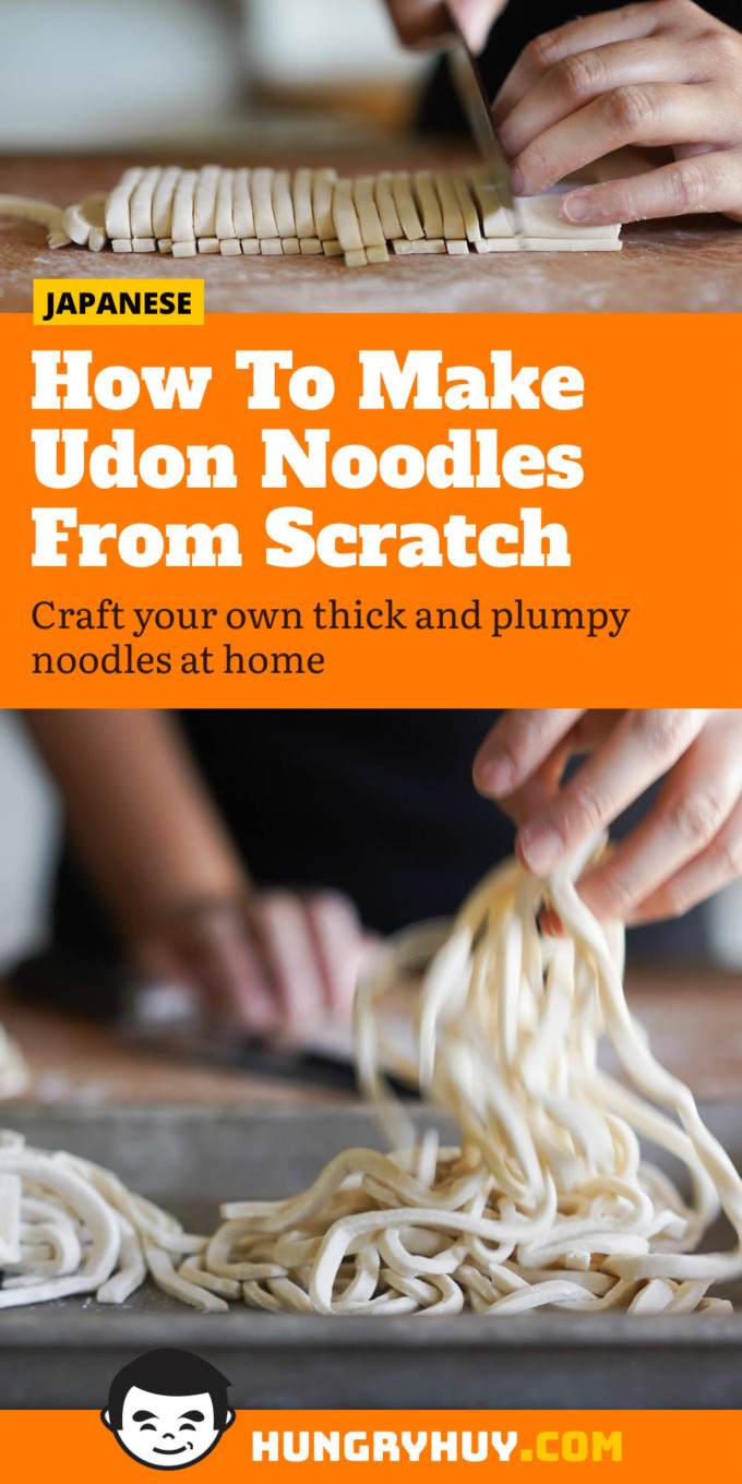 homemade udon noodles Pinterest image