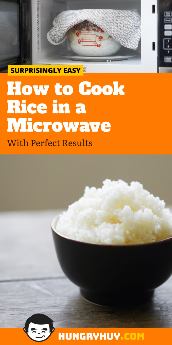 microwaved rice Pinterest image