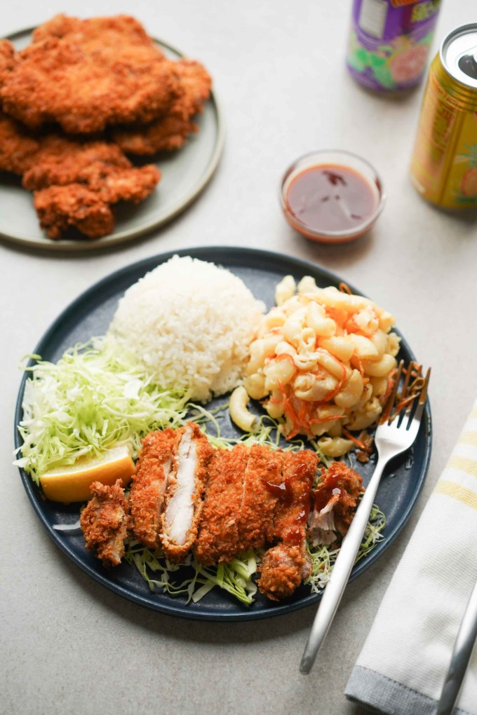 Japanese chicken katsu plate lunch