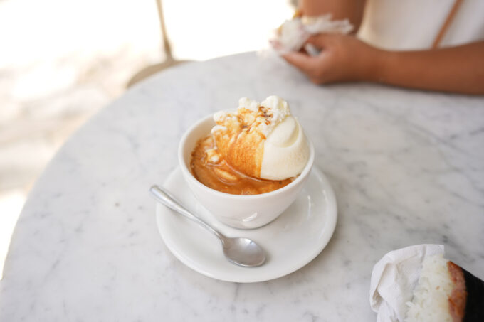 affogato with vanilla ice cream