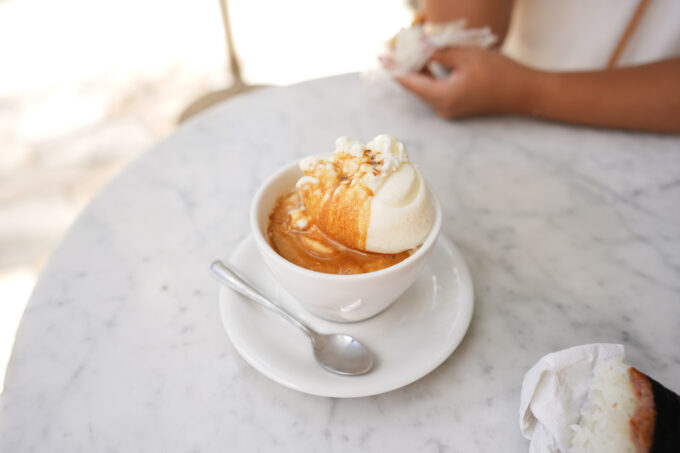 affogato with vanilla ice cream