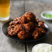 Korean fried chicken recipe closeup