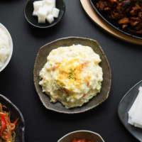Korean potato salad closeup