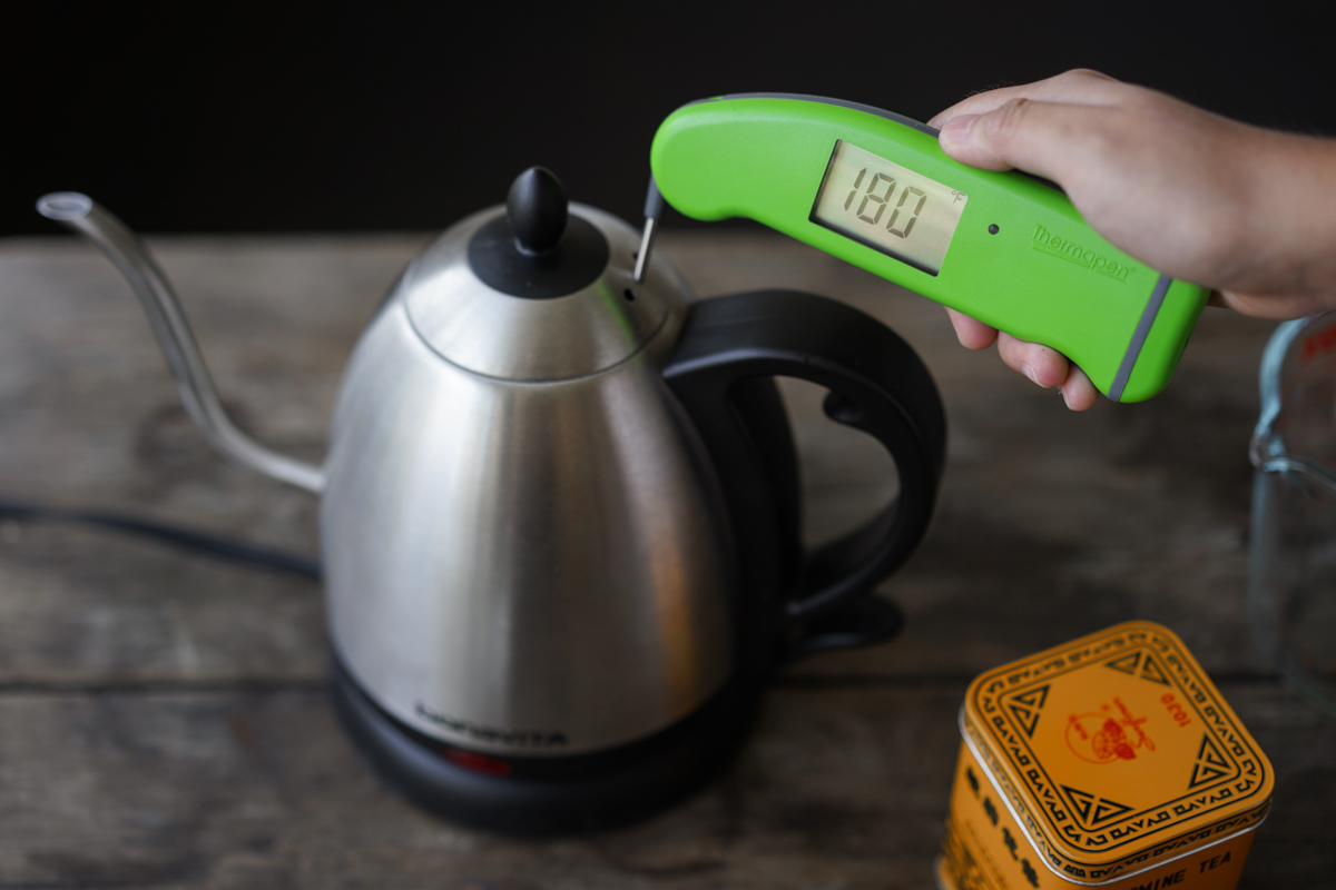 measuring water temp for tea brewing