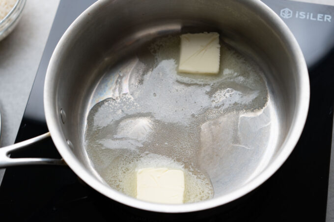 melting butter in pot