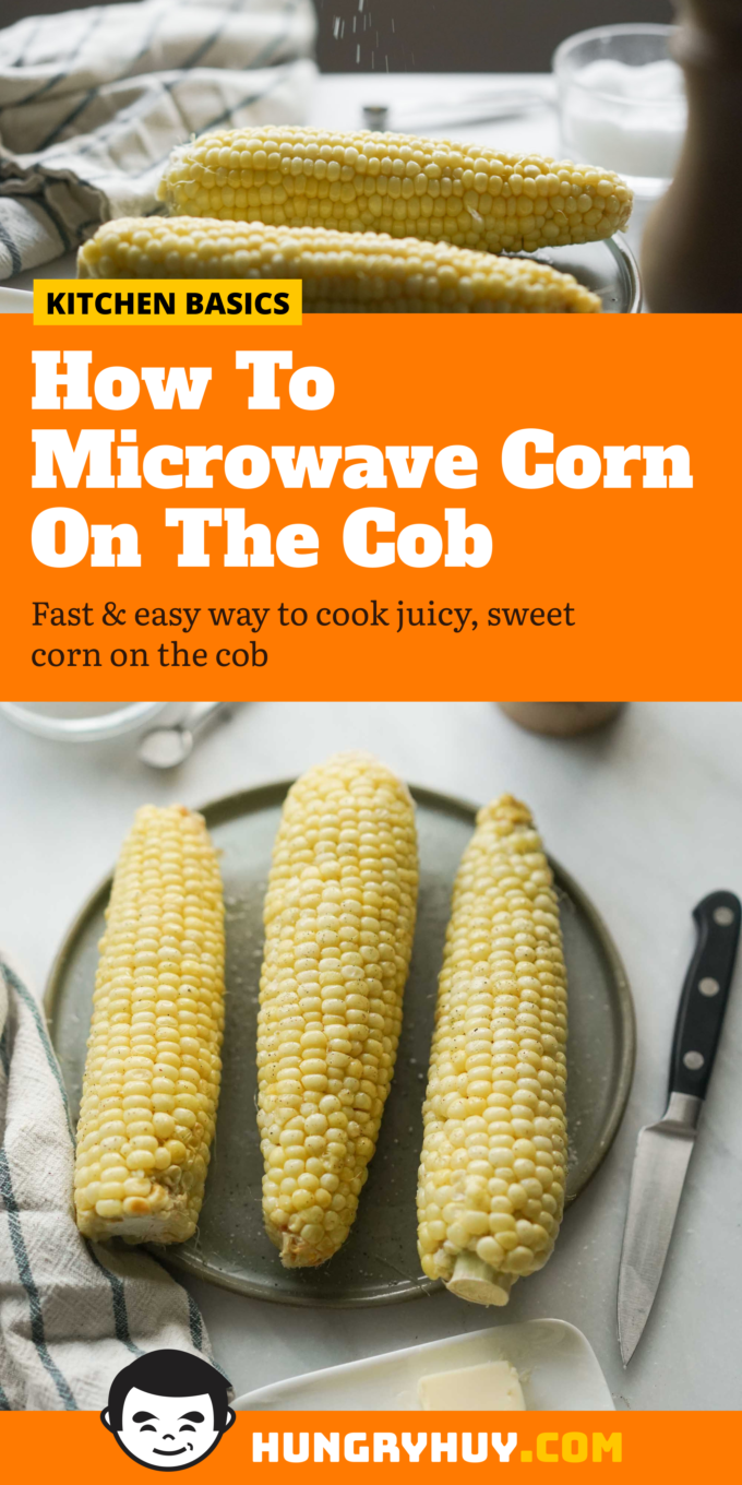 how to microwave corn pinterest image