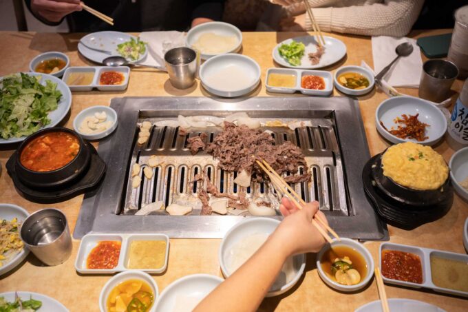 korean bbq family style at Mo Ran Gak