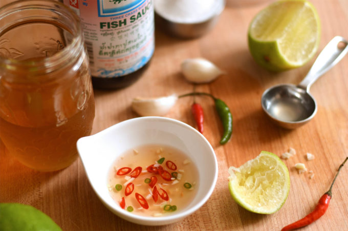 bowl of Vietnamese dipping sauce