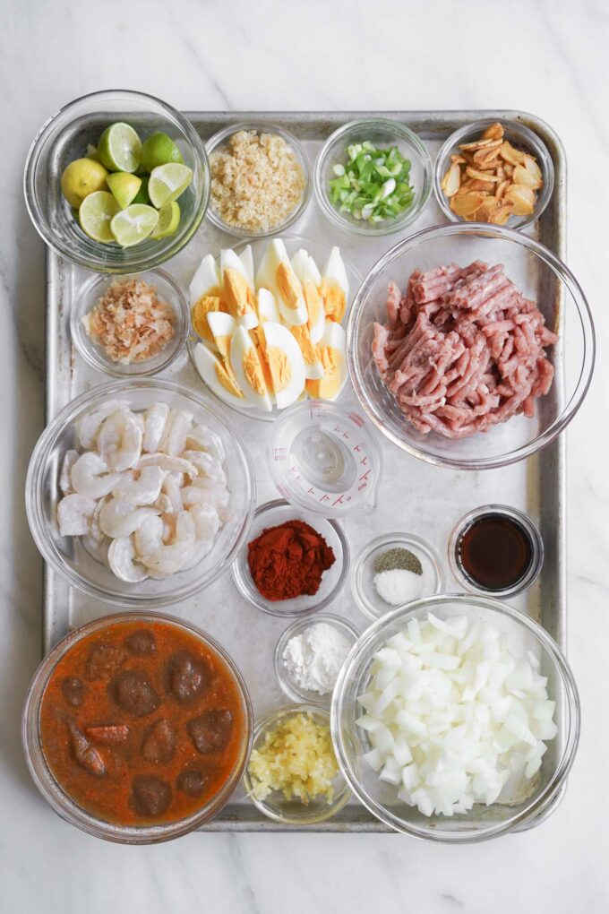 prepared pancit ingredients