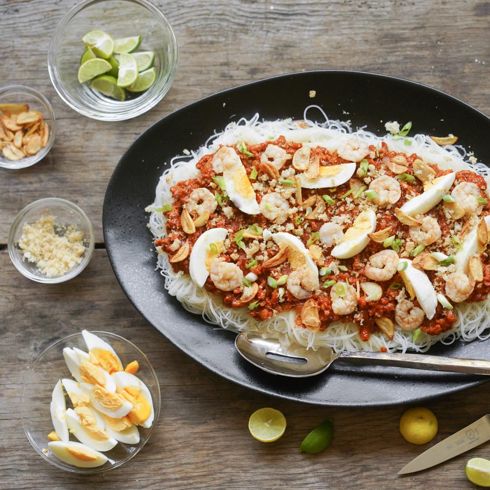 Pancit Palabok (Filipino Rice Noodles w/ Pork & Shrimp)-image