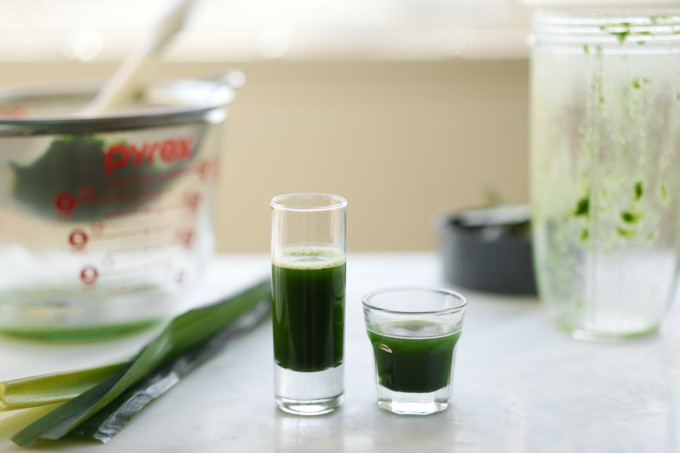 pandan water, extracted with nutribullet, and strained