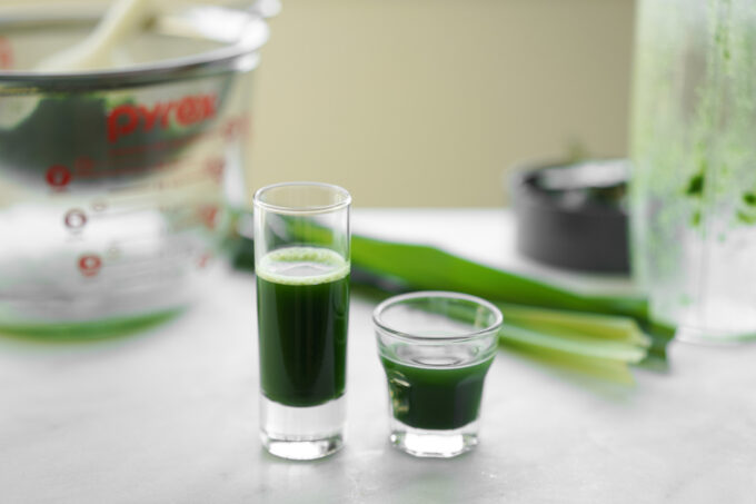 shots of homemade pandan water