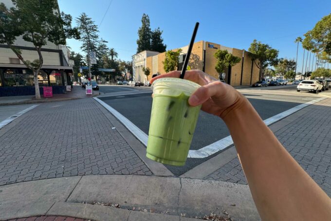 matcha latte from Play in the Orange Circle