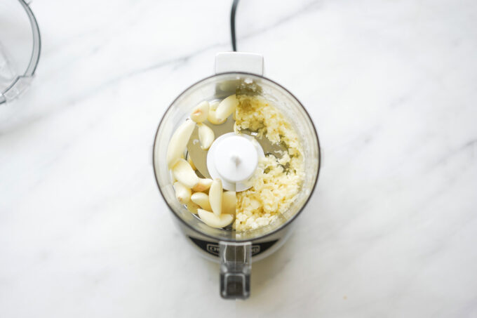 garlic in food processor